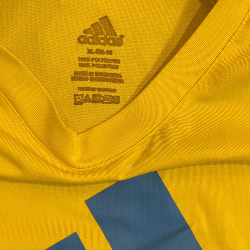 Adidas Yellow and Blue Short Sleeve Tee - Picture 3 of 4